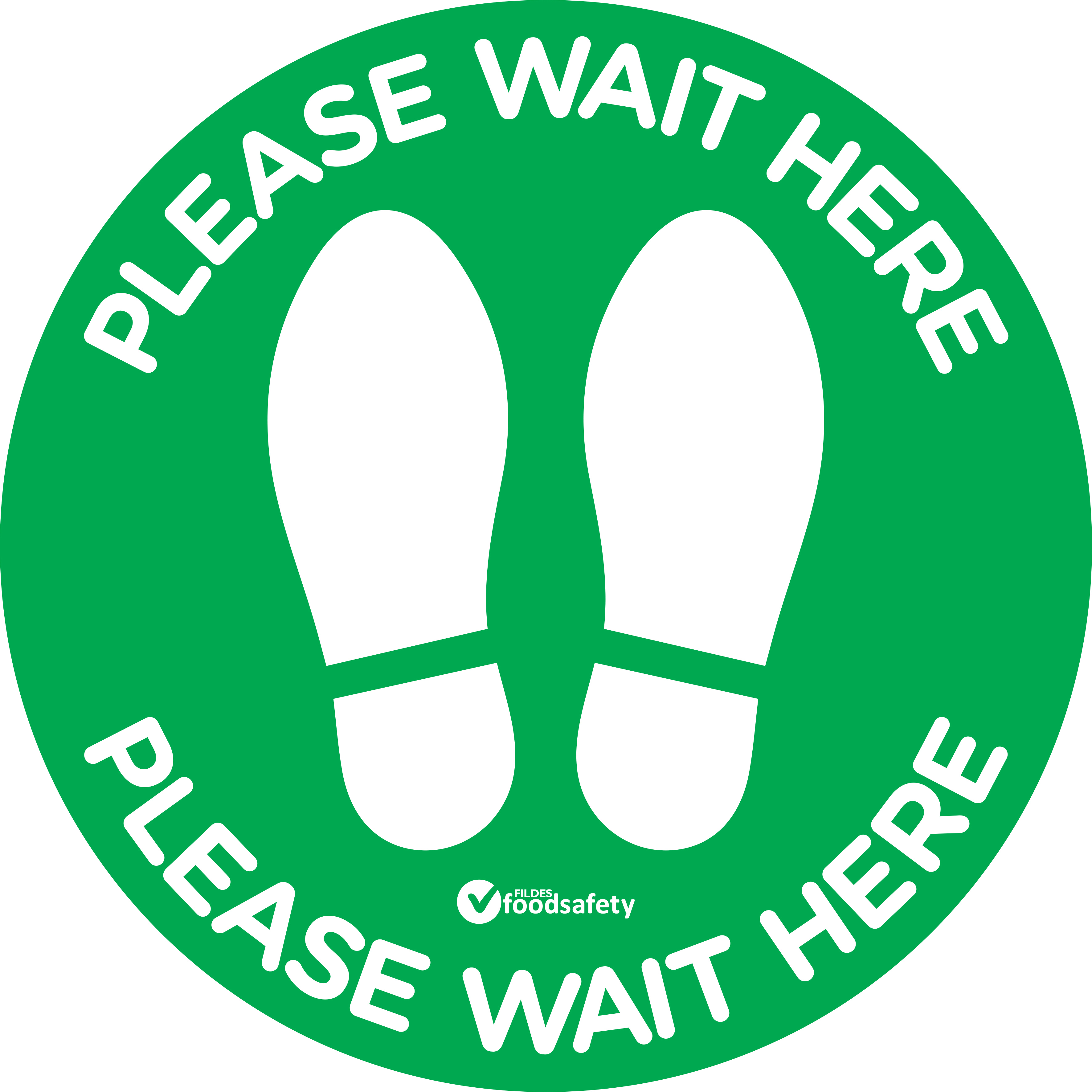 300mm circle - Please Wait Here Floor Sticker 10 pack - 97205 Please Wait Here 30cm.jpg