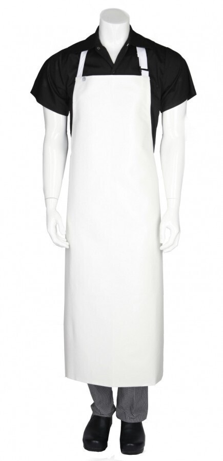 Long PVC Bib Apron - White