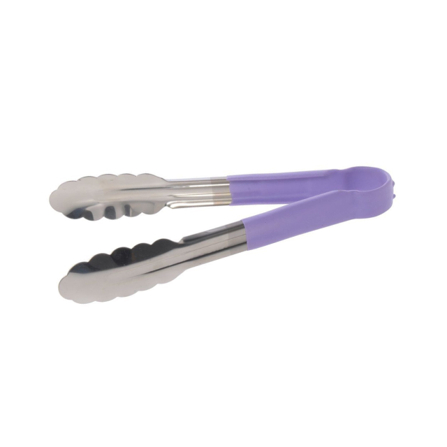 Scalloped Tongs - 230mm - Purple