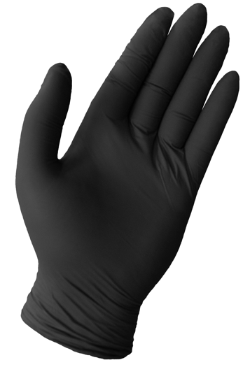 Black Nitrile Powder Free Gloves - Medium - Box of 100 - 29710 Black Nitrile Powder Free Glove