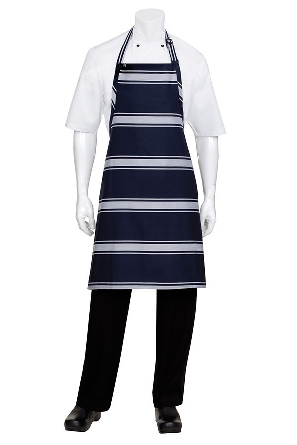 Butchers Apron Navy Stripe Bib