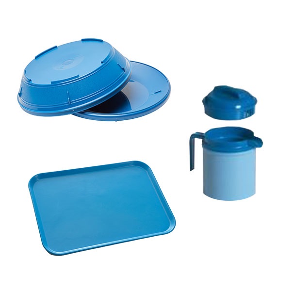Basic Blue Dinner Set - tray, plate & plate cover