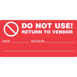 Removable 102 x 47mm Return To Vendor (Red)